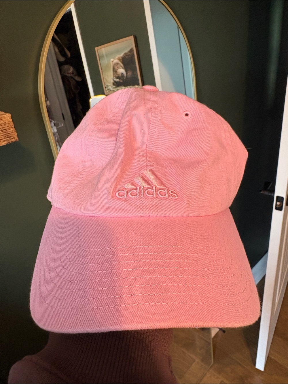 Adidas Pink Adjustable Baseball Cap Athletic Hat One Size